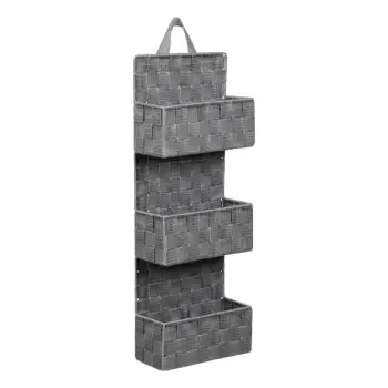 Shportë organizimi e varur, gri e thurur, me 3 vende 21x9x56.5cm