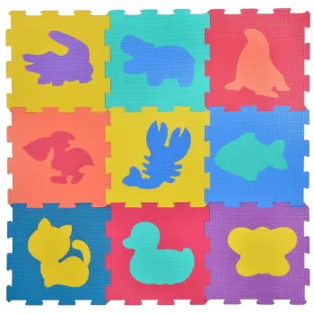 Puzzle dyshemeje me kafshë për fëmijë 31.5x31.5cm (9 copë)