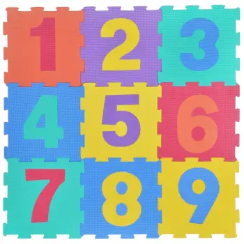 Puzzle dyshemeje me numra për fëmijë 31.5x31.5cm (9 copë)