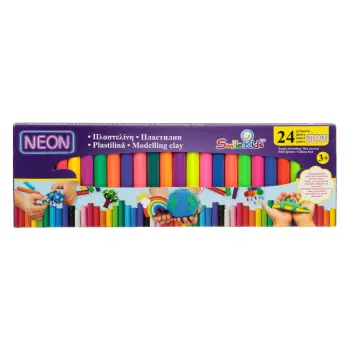 Plastelinë Me Ngjyra Neon 24 Copë 500 Gr
