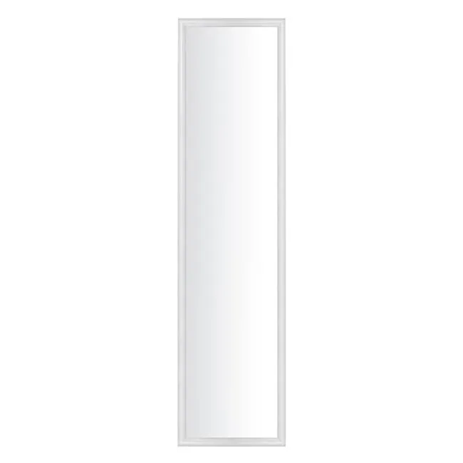 Pasqyrë muri prej druri me gjatësi të plotë, e bardhë 34x124cm - 1