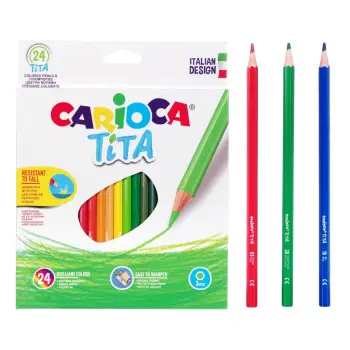 Lapsa me ngjyra Carioca prej druri të hollë - 24 copë