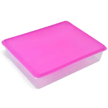 Tas ushqimi transparente me kapak rozë 6L