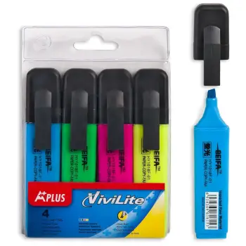 Marker Nënvizimi "A-Plus" Me Ngjyra 4 Copë