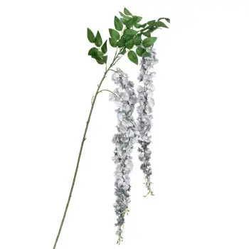 Degë dekorative lulesh të varura me lule të bardha 150cm