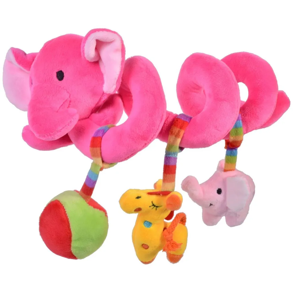 Lodër lëkundëse spirale me elefant, ngjyrë rozë 27 cm - 1