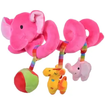Lodër lëkundëse spirale me elefant, ngjyrë rozë 27 cm
