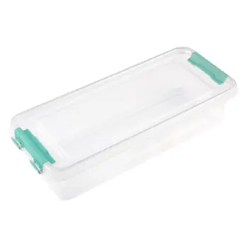 Kuti plastike transparente për organizim me doreza dhe kapak 1.2L