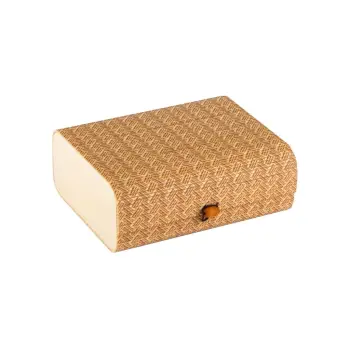 Kuti organizimi bambuje me dizajne gjeometrike ngjyrë kafe 18.5x14.5x7cm