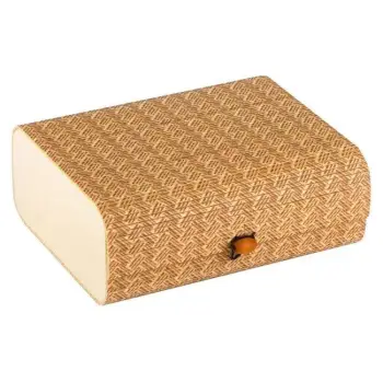 Kuti organizimi bambuje me dizajne, ngjyrë kafe 24x18.5x9.5cm