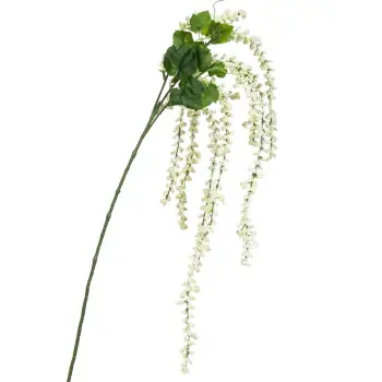 Degë dekorative pasinada me lule të bardha të varura 110 cm