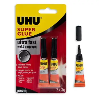 Ngjitës super glue UHU 3g - 2 copë
