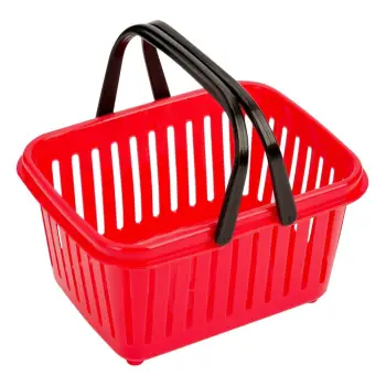 Kosh Plastik I Kuq Për Supermarket 18x13x9 Cm