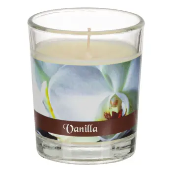 Qiri Aromatik Në Gotë Qelqi E Tejdukshme Me Aromë Vanilje 5x6.5 Cm