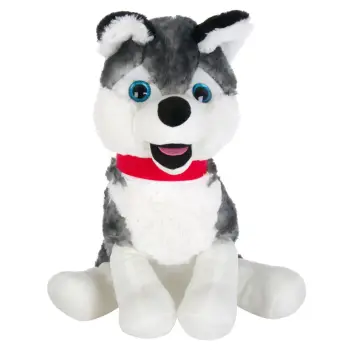Qen Husky me shall të kuq 45cm