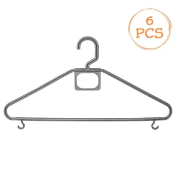 Varëse rrobash plastike ngjyrë gri 42x21cm - 6 copë