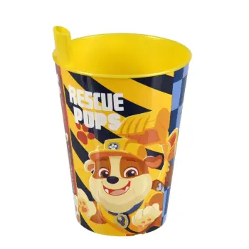 Gotë plastike me pipë, e verdhë me dizajn Paw Patrol 260ml
