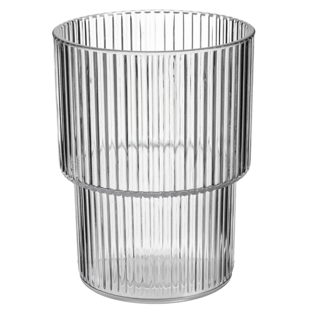 Gotë plastike transparente me vija vertikale të gdhendura 320 ml - 1