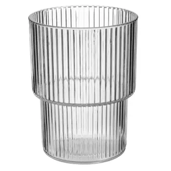 Gotë plastike transparente me vija vertikale të gdhendura 320 ml