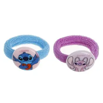 Llastikë flokësh me dizajn Stitch, ngjyrë lejla, blu - 2 copë