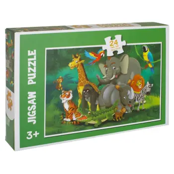 Lojë puzzle me kafshë të xhunglës -24 pjesë