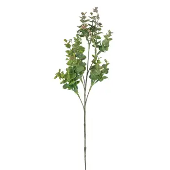 Degë Dekoruese Me Gjethe Jeshile Të Vogla &amp; Lule Të Vogla Rozë 51 Cm