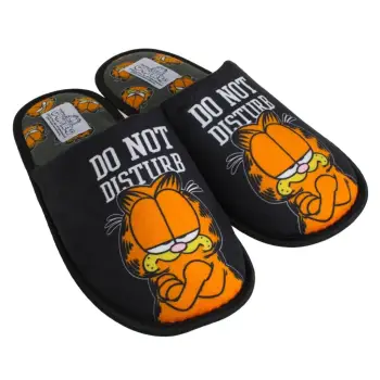 Pantofla të zeza për meshkuj me dizajn Garfield nr 43-44