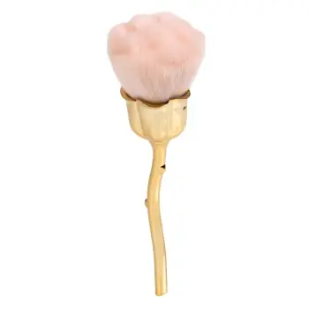 Furçë make-up në formë trëndafili ngjyrë gold dhe rozë18 cm