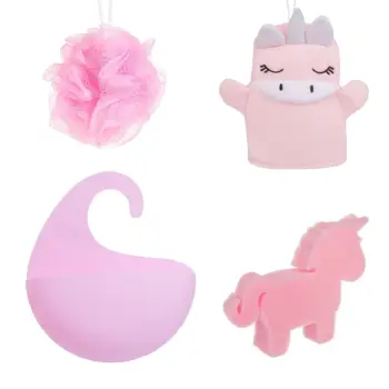 Set Sfungjerësh për dush më mbajtëse Rozë - 4 copë