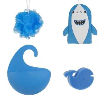 Set Sfungjerësh për dush më mbajtëse blu - 4 copë