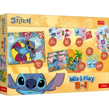 Lojë 8 në 1 Lilo &amp; Stitch, Memo puzzle dhe domino