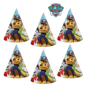Kapeleletre me ngjyrë me dizajn Paw Patrol për festa 16cm - 6 copë