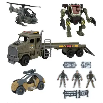 Set ushtarak me figura robotësh dhe aksesorë me tinguj dhe dritë