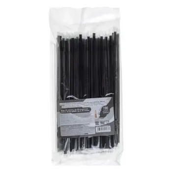 Pipa plastike Freddo të drejta, paketim individual të zi 4x180 mm - 100 copë