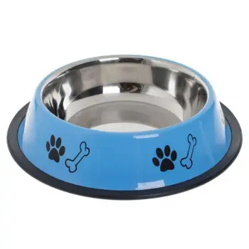 Tas për qen, inox, blu me dizajne 710 ml