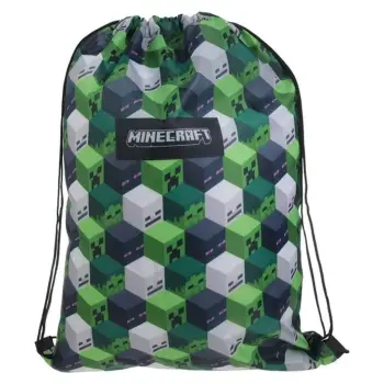 Çantë shpine Minecraft e zezë jeshile gri 33x45.5cm