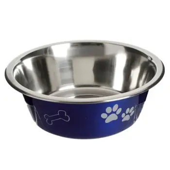 Tas për qen, inox, blu me dizajne 1.5lt