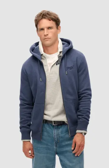 essential logo zip hoodie
