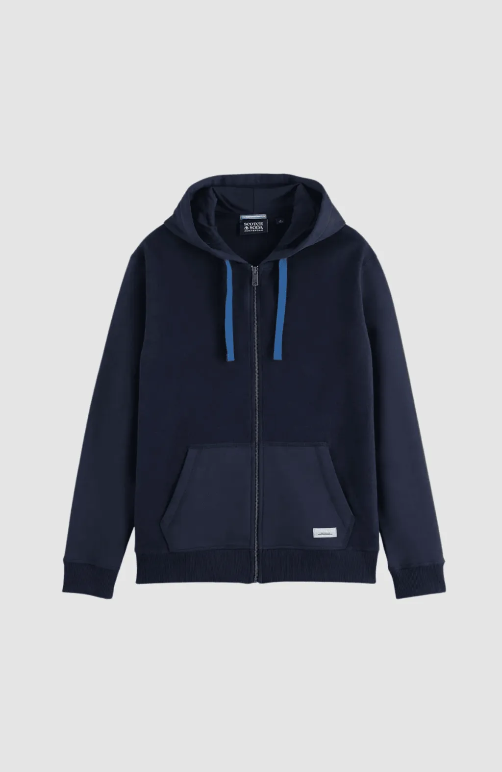 reverse terry zip through hoodie - 1