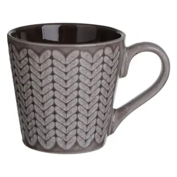 Filxhan mini qeramike ngjyrë kafe me dizajn gjethe 220ml