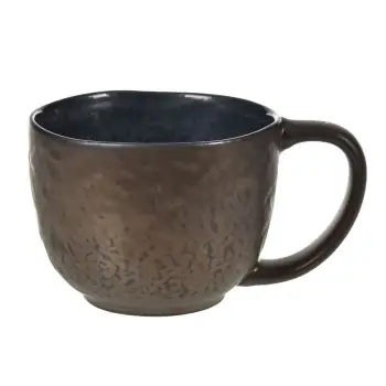 Filxhan qeramik, me dizajn, ngjyrë kafe bronzi dhe jeshile nga brenda, 400ml