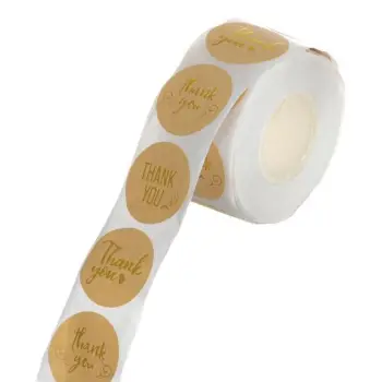 Stickera të rrumbullakëta "Thank You" për paketimin e dhuratave - 400 copë