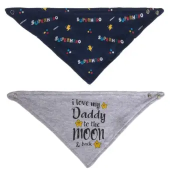 Gushore pambuku gri blu "Superhero - I Love My Daddy" për të bebe - 2 copë