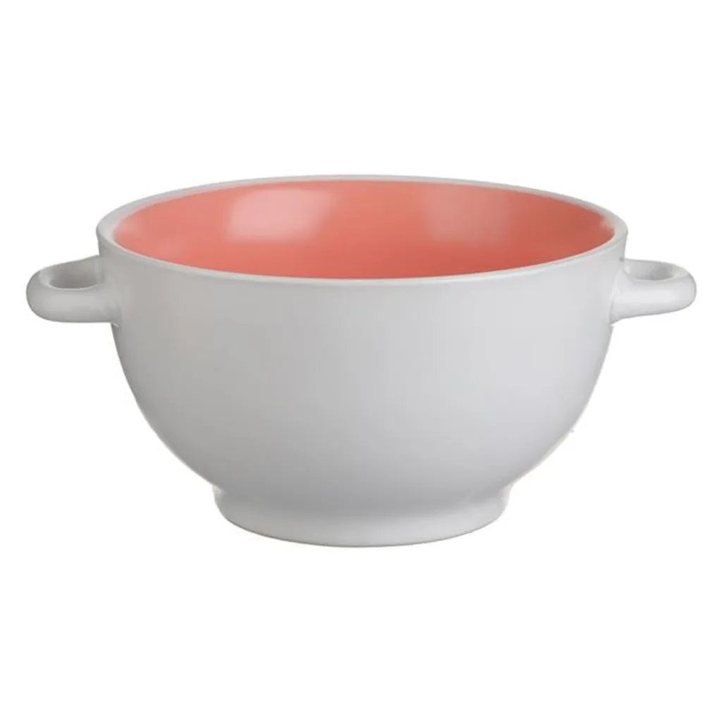 Tas qeramik për supë, i bardhë, rozë 700ml - 1