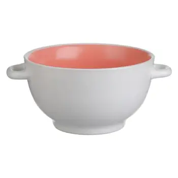 Tas qeramik për supë, i bardhë, rozë 700ml