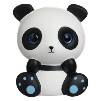 Lodër panda e butë e bardhë me sy të mëdhenj 10x8x14cm