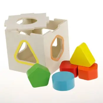 Kub druri për bebe me forma shumëngjyrëshe 9x9x9cm