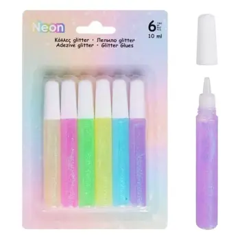 Ngjitës me xixa, ngjyra neoni me xixa 10ml - 6 copë