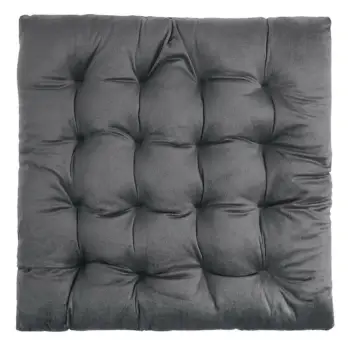 Jastëk për karrige për dekorim, gri velvet 40x40cm