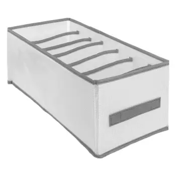 Organizues rrobash me 7 vende, ngjyrë e bardhë, gri 36x17x17cm